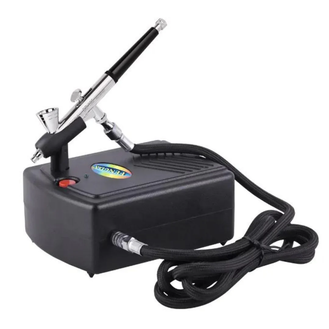 Aérographe double action et Mini compresseur avec valise intégré - Image 3
