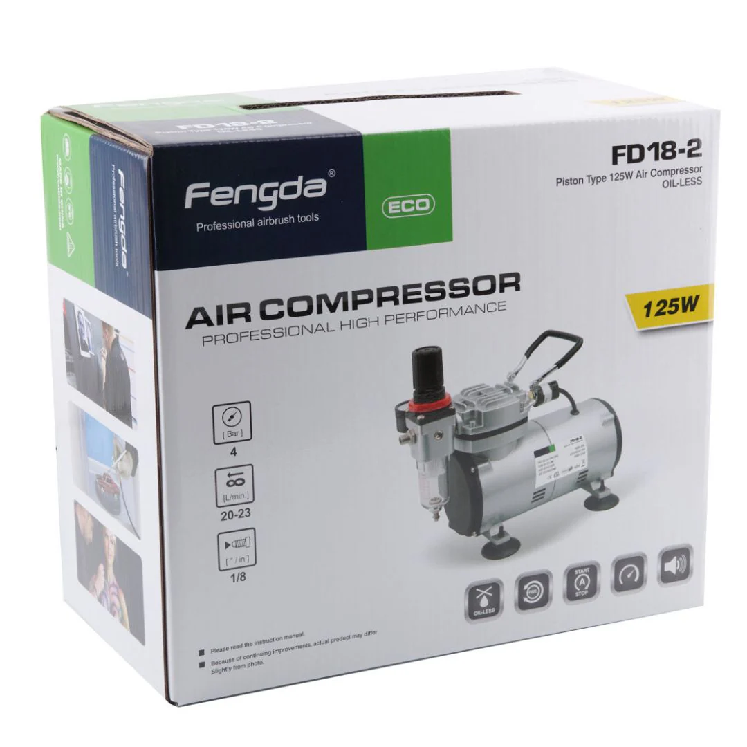 Kit aérographe 186K et compresseur piston sec AS-18 avec accessoires - Image 5