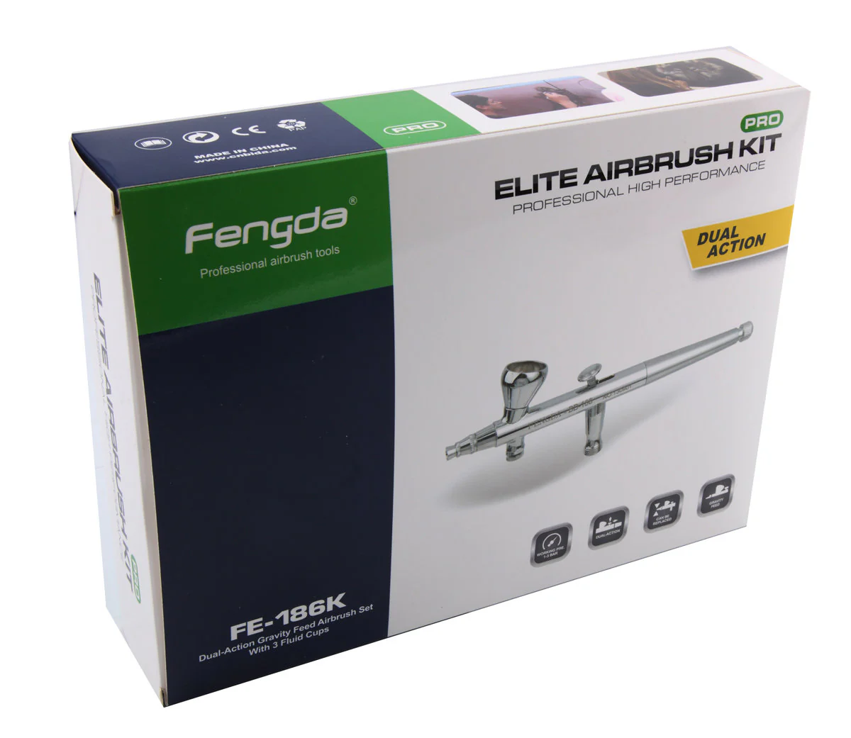 Kit aérographe 186K et compresseur piston sec AS-18 avec accessoires - Image 6