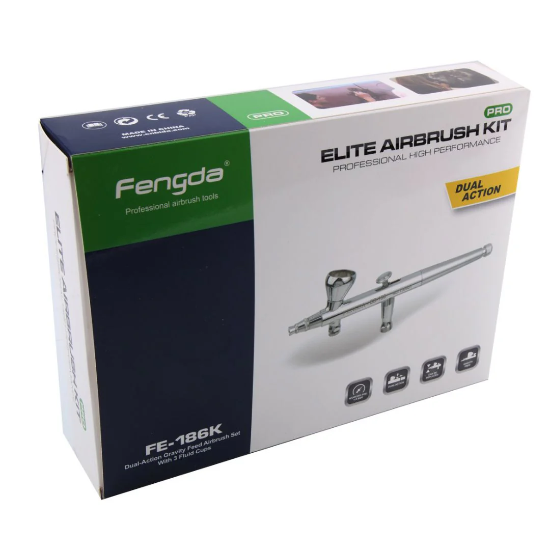 Kit aérographe 186K et compresseur AS-189 professionnel avec accessoires - Image 4