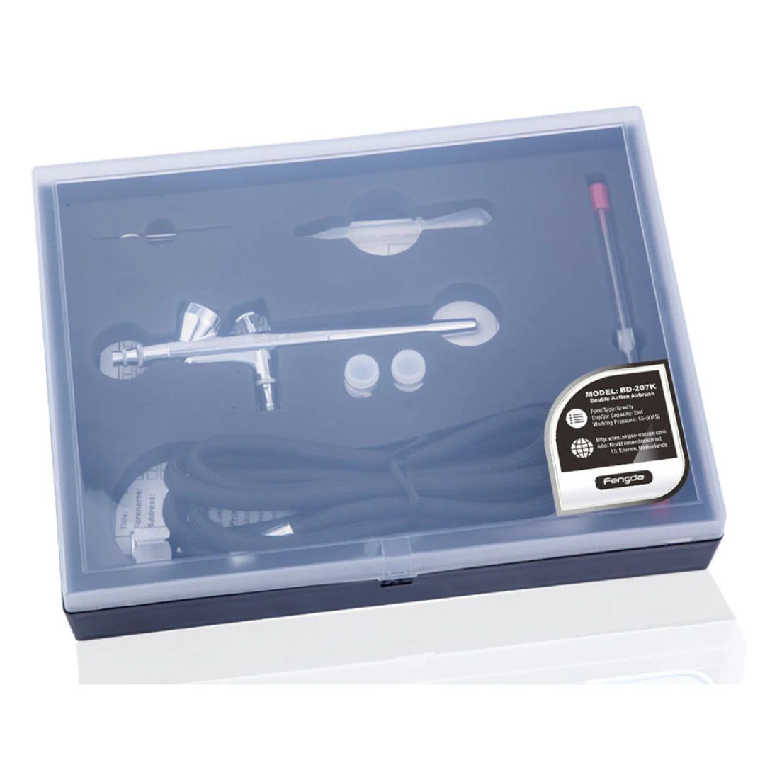 Kit aérographe 207K et mini compresseur avec kit de buses et aiguilles et nettoyant - Image 4